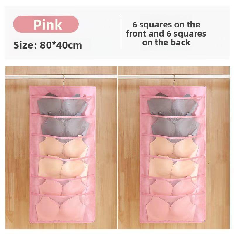 1pc Double-sided Underwear Storage Bag, Hanging Underwear and Underpants Storage Bag, Compartments for Household Use