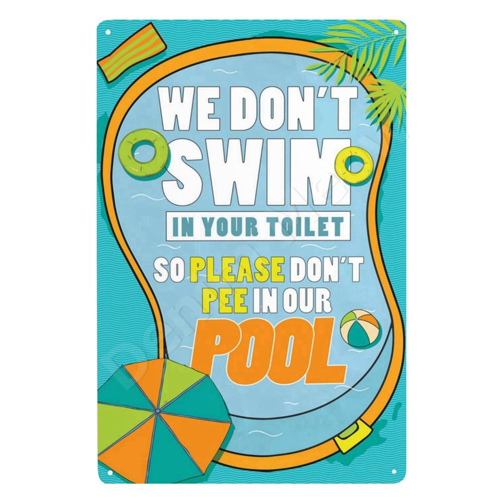 Pool Zone Metal Sign Its OClock at the Pool Vintage Pool Sign Funny Pool Decor Tiki Bar Wall Art Outdoor Decor