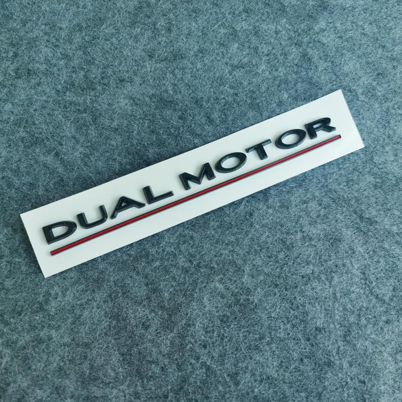 Эмблема DUAL MOTOR для Tesla Model 3 YSX, аксессуары, подчеркнутые буквы, значок производительности, наклейка на багажник, хромированная 3D-наклейка