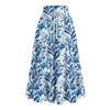 Women's Ruffled Spring Casual Long Skirt Plain Color Skirt Retro Pleated Skirt