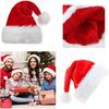 High Quality Christmas Decoration Supplies Xmas Soft Hat Santa Claus Red Noel Hat Merry Christmas Gift Happy New Year 2023 Party Dress Up