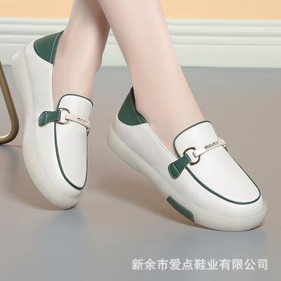 Женские неглубокие кожаные туфли, туфли-лоферы на педалях для мамы, женские дышащие туфли Doudou на плоской подошве