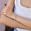 Natural Rose quartz & Blue lace agate beaded bracelets, Trinity Knot protection charm Bracelet, Handmade Stretchable Bracelet, Unique gifts