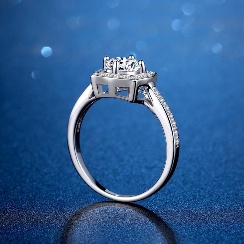 Bague Ringen Модное обручальное кольцо из стерлингового серебра S925, 1 карат 2 карата, D-ЦВЕТ, ювелирные изделия из муассанита для женщин, сертификат GRA, изменяемый размер