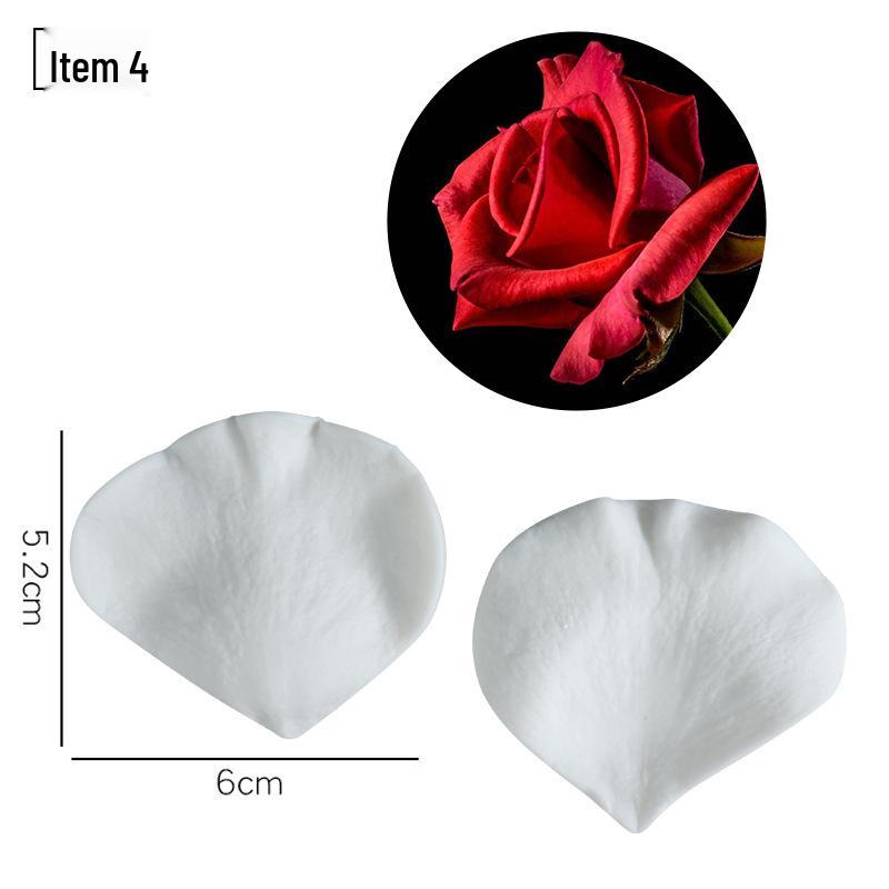 Силиконовая форма для мастики - Набор лепестков и листьев, пищевая, для тиснения на дереве и цветах.