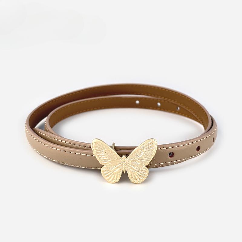 Fashion Womens Belts Pink Belt Elegant Gold Butterfly Buckle Belt Black Patent Leather Belts for Jeans Dresses