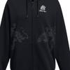 Under Armour Curry X Bruce Lee Collaboration SS24 Весенняя коллекция с принтом дракона на молнии с капюшоном Женские толстовки с капюшоном Черные 1383216-001