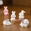 Мультяшный кролик из смолы, модель, милый кролик, миниатюрный, креативный кролик, украшения для рабочего стола