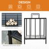 Log Rack Log Holder Shelf Holds Fireplace Wood Max Load. 15 Kg Dim. 44L x 33W x 46H cm Black Epoxy Metal