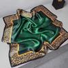 Temperament Silk Scarf Women, New Silk Scarf Thin Section, 90cm Fashion Jacquard Green Leopard Print Shawl Silk Scarf