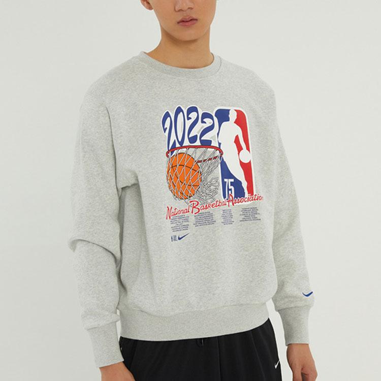 Nike Мужская флисовая толстовка с круглым вырезом NBA Team 31, серая DH9183-050