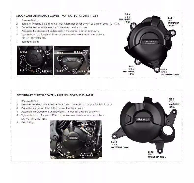 2023-2024 Yamaha R3 MT-03 Engine Guard Anti-Fall Side Cover