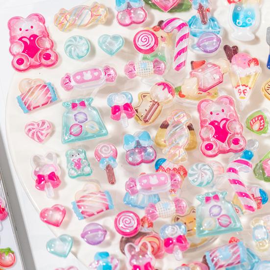 Yousheng Food Puffy Stickers 3D Ice Creams Desserts Stickers Fun Reward Stickers Cute Sushi Candies Puffy Stickers for DIY Crafts Scrapbooking