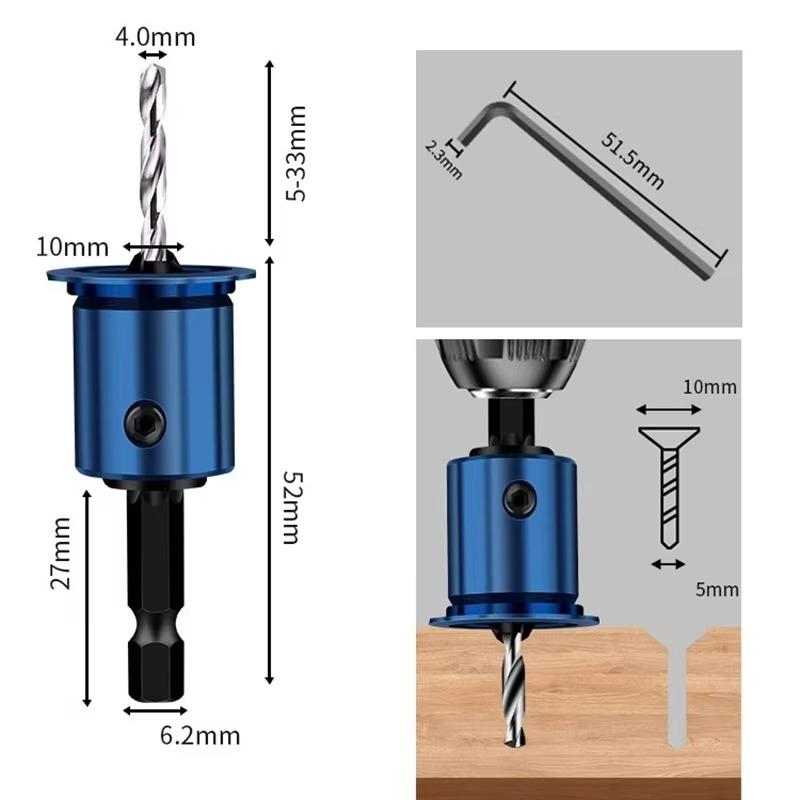 Сверло по дереву Профессиональное 2 в 1 Сверло по металлу Механическая мастерская Вращающийся инструмент Инструменты для зенкования Аксессуары