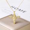 New Arrival Religion Moon/Arch Shaped Virgin Mary Jesus Zirconia Pendant Necklace Elegant Vintage Charm Jewelry Gift for Women