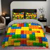 Постельные пододеяльники с 3D-печатью в стиле колор-блокинга для детей, подростков, взрослых, мягкое постельное белье, наволочка, легкое домашнее одеяло