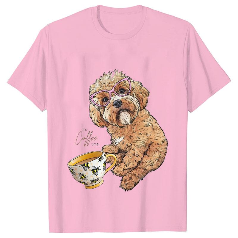 Short Sleeve Casual Ladies Fashion Female Graphic Tee Women French Bulldog Coffee Funny Clothing Summer T Clothing T-shirts