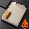 Популярный мужской осенне-зимний свитер-пуловер с полувысоким воротником из цельного флиса, однотонный вязаный свитер, мужская флисовая гарантия