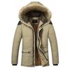 Winter Fashion Wool Lining Warm Men's Jacket Fur Collar Long Hooded Windproof Parkas Men Winter Coat Men Clothing