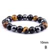 Natural Stone Bracelet - Tiger's Eye - Triple Protection - Hematite and Black Obsidian - Fashion [F8859BC]