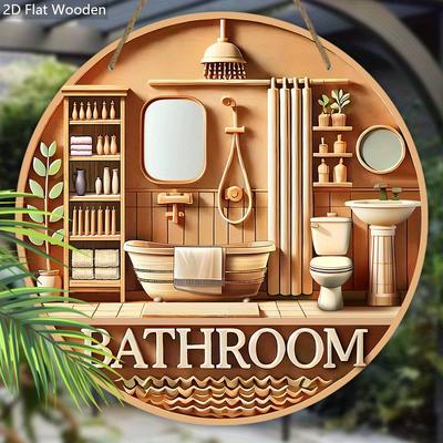 Деревянная табличка для ванной - Декоративная табличка для улицы, Декор для ванной, Украшение для комнаты и балкона, Украшение для ванной - Идеальное домашнее подвесное украшение