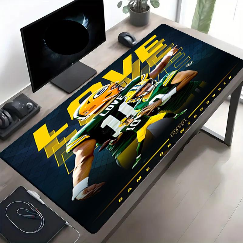 Green Bay Packers Print Mouse Pad, Anti‑Slip Desktop keyboard Mat, for PC Laptop Gaming Working Daily Use, Cool Festival Birthday Gift