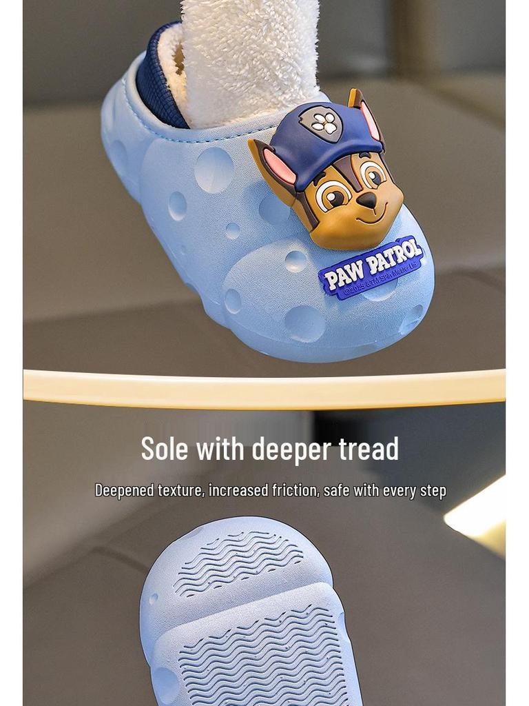 Детские зимние водонепроницаемые хлопковые тапочки Щенячий патруль: Милые, нескользящие, закрытые туфли для мальчиков и девочек
