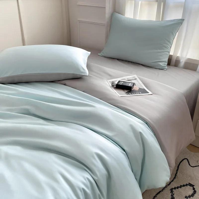 Nordic Bed Linen 100% Cotton Bedding Set with Sheet Duvet Cover Pillowcase Single Couple Bedsheet King Queen Double Twin Size