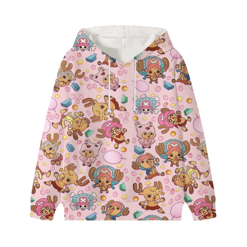 One Piece Luffy Wanted Детские толстовки с капюшоном Осень-Зима Детские бархатные пуловеры Повседневная одежда для детей Девочек и мальчиков Мультфильмы Kawaii Топы Толстовки