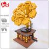 Lezi 00937 Retro Phonograph Gramophone Music Player Jukebox Record Machine Mini Blocks Bricks Building Toy for Children No Box