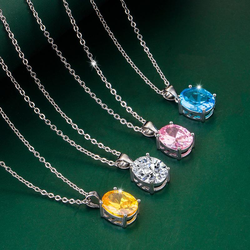 BELLA BOX Овальное ожерелье с подвеской, несколько цветов, модные свадебные украшения для помолвки