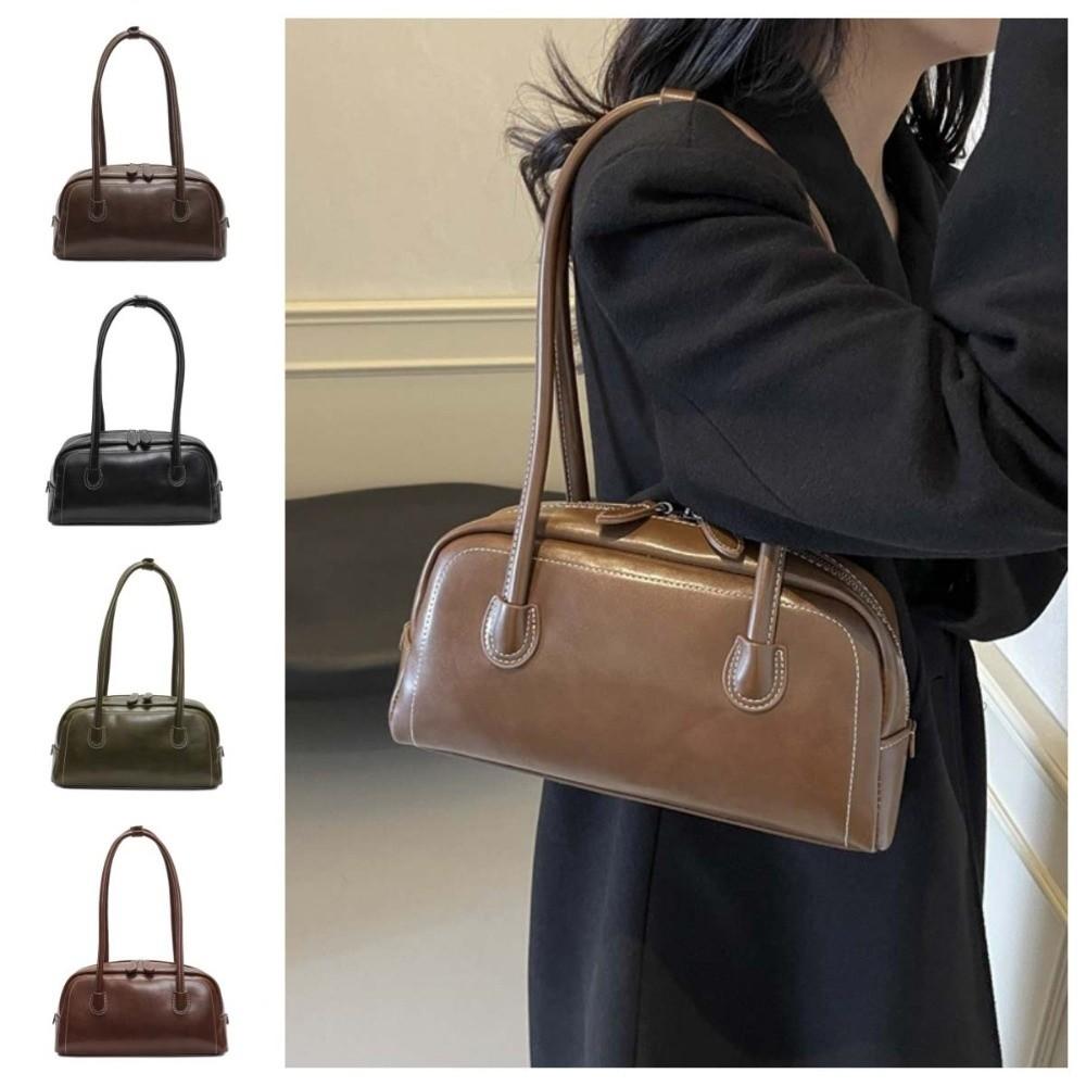 Korean Ins Style Women PU Shoulder Bag PU Leather Underarm Bag Vintage PU Hobo Bag Streetwear