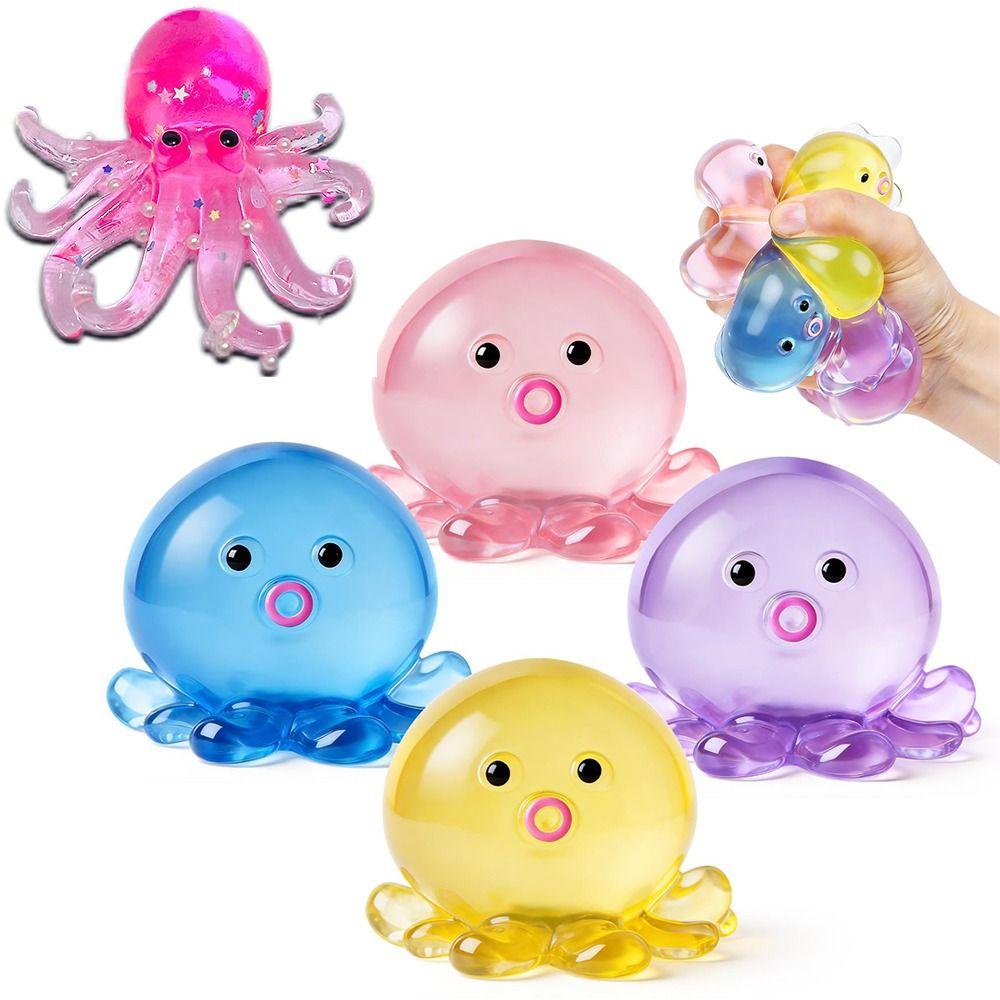 Sugar Filled Glitter Octopus Squishy Simulation Stress Relief Toy For Stress Anxiety Relief