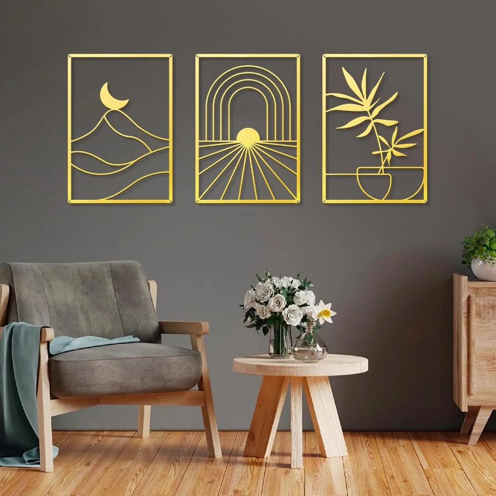 Металлический декор для дома: Минималистичный Богемный Абстрактный Линейный Железный Настенный Декор для Шикарных Пространств