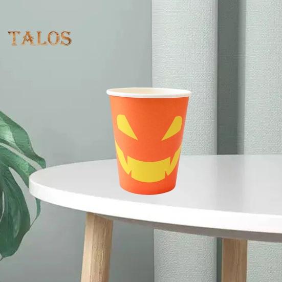 10 шт., бумажные тарелки с тыквой на Хэллоуин, праздничная посуда, маслостойкие обеденные тарелки на Хэллоуин, День Благодарения для вечеринок по сбору урожая