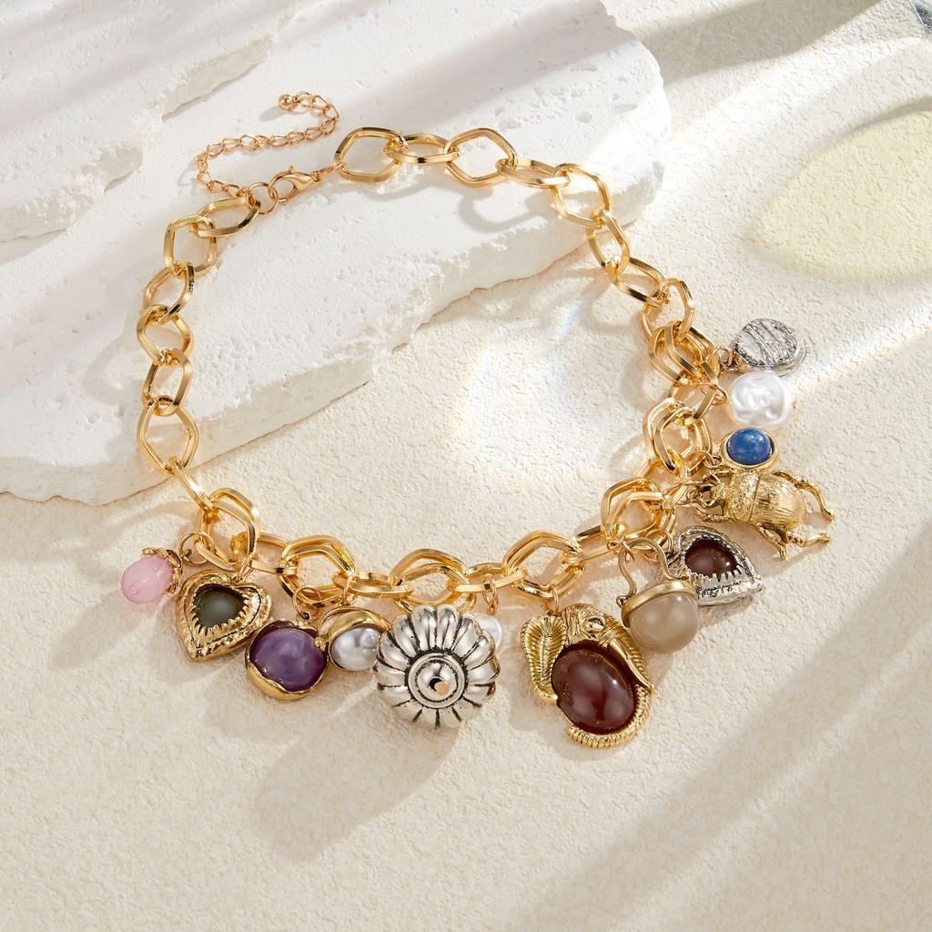 Элегантные ретро серьги с драгоценными камнями и искусственным жемчугом, уникальной асимметричной формы