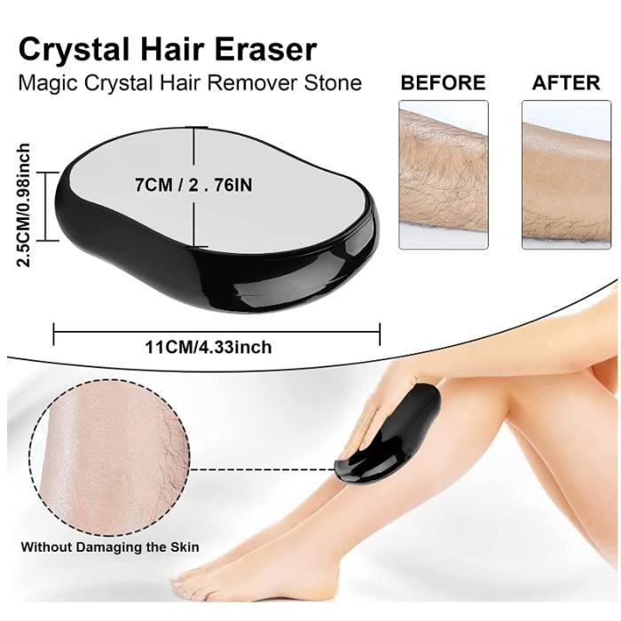 Épilateur d'épilation Physique Indolore pour Femme - Crystal Hair Eraser Gomme à Cheveux - Noir - Bébé - Femme