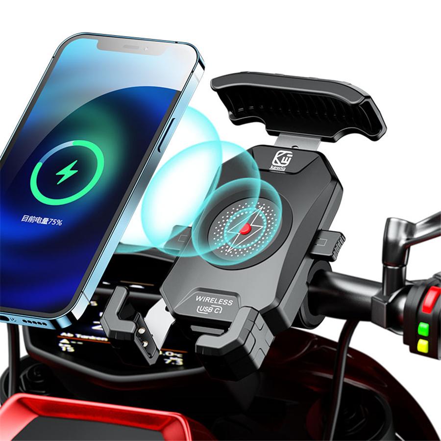 Motorcycle 360° Rotation Phone Holder QC 3.0 USB Quick Charger Wireless Charger