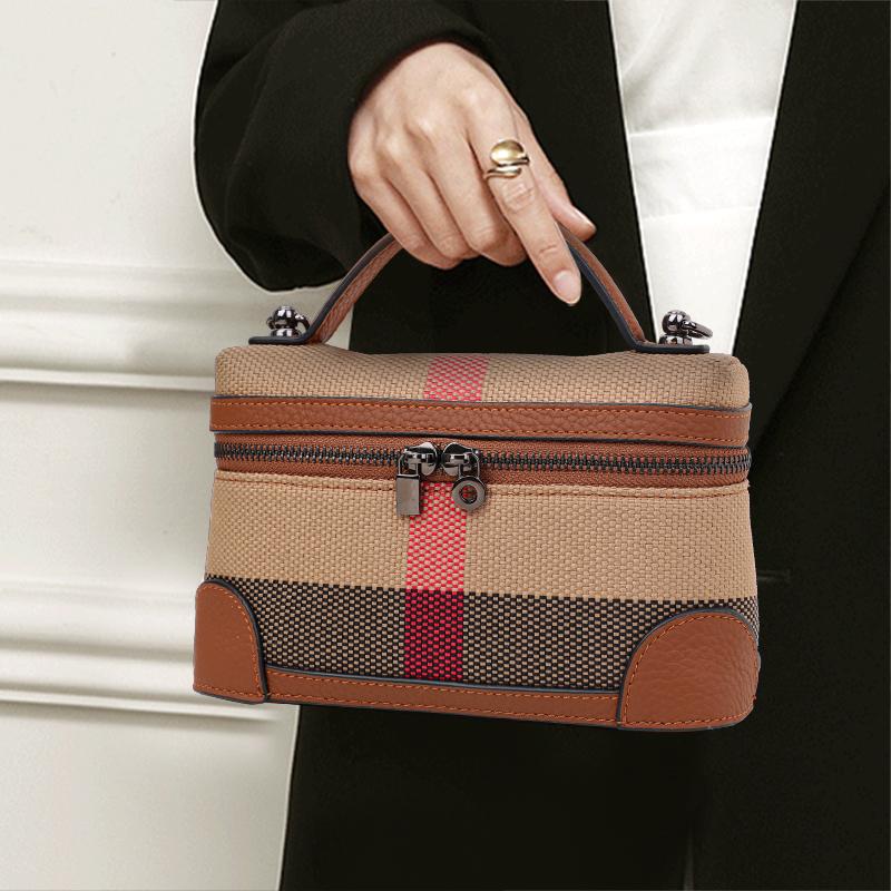 Новая женская сумка через плечо на одно плечо из холста с клетчатым узором из коровьей кожи, сумка для телефона