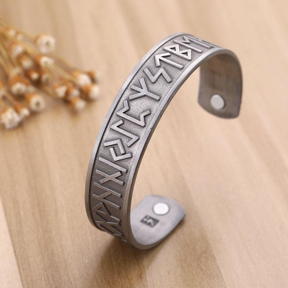 Talisman Health Bracelets Tree Of Life Luck Knot Runes Trinity Magnetic Cuff Bangles Women Men Adjustable Bracelet