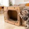 Домик-когтеточка для кошек Картонный Нескользящее дно Товары для питомцев Картонная когтеточка для кошек Кровать для питомцев Защита мебели Обогащение Игра