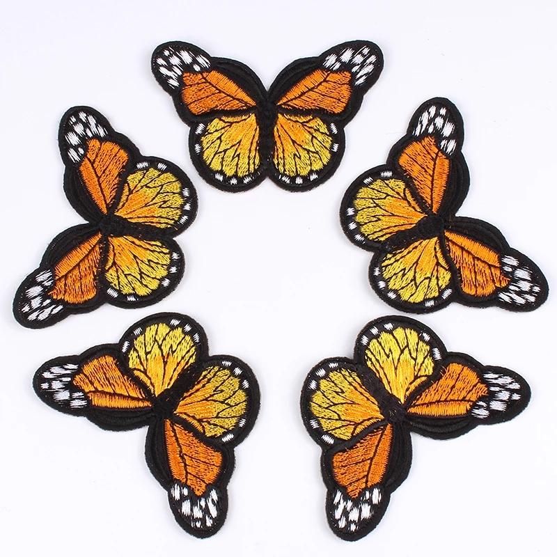 Аппликации для обуви, шляпы,пальто вышитая бабочка 5 штук