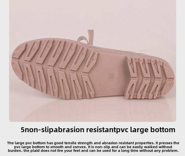 Женские европейские и американские резиновые сапоги Bow Low Tube — модные нескользящие сапоги из ПВХ для ношения на открытом воздухе.