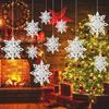 3D Artificial Snowflakes Paper Garland Banner Christmas Decorations for Home Winter Birthday Party Fake Snow New Year Ornaments