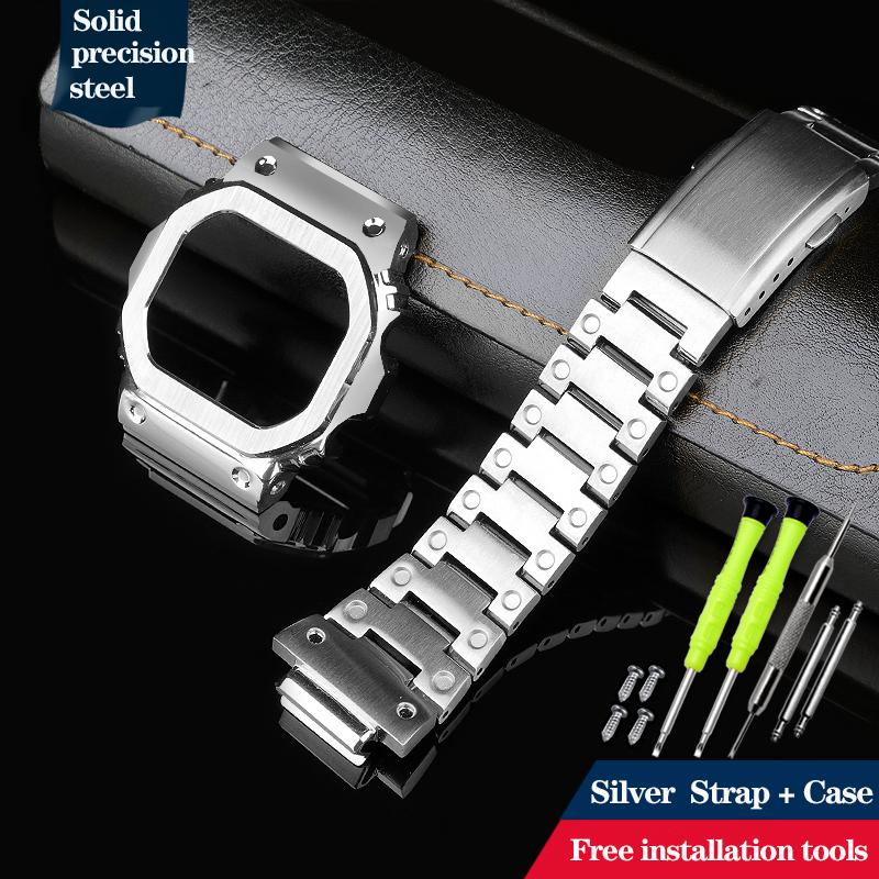 Высококачественный модифицированный корпус из нержавеющей стали с ремешком для Casio DW-5600 DW5600/5610 GW-B5600 GWM5610 Комплект Металлический браслет Безель Инструменты