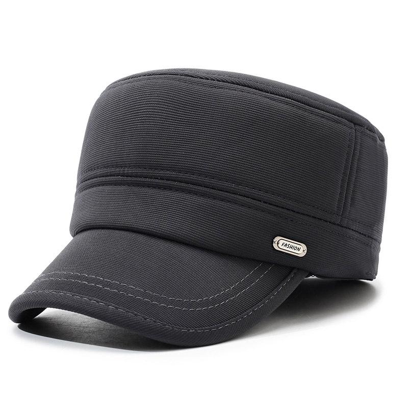 Теплая бархатная шапка для мужчин среднего возраста, осенне-зимняя плоская шапка, утепленная, толстая, для улицы