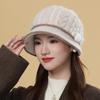 Autumn and winter middle-aged and elderly hats female rabbit fur knitted wool hats thermal basin hats grandma hats winter mother hats