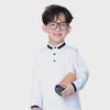 Boys' Long-Sleeve Velvet Polo Shirt - White School Uniform for Older Children In Winter
