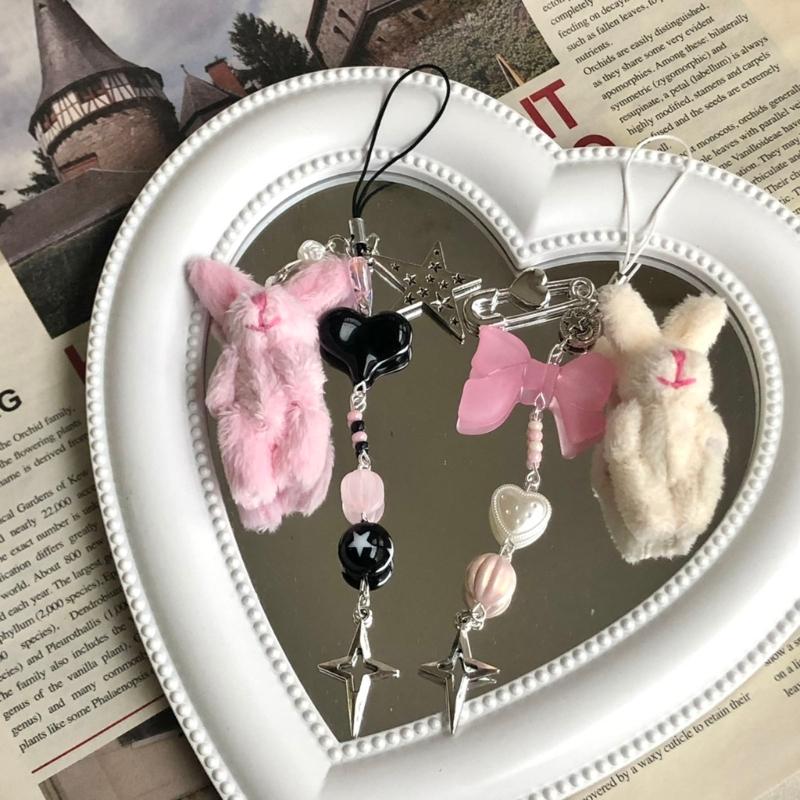 5pcs 4.5cm 6cm 5-color Soft Mini Joint Rabbit Pendant Plush Bunny For Keychain Bouquet Toy Doll DIY Ornaments Gifts