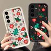Cute Candy Christmas Tree Pattern Slim Matte Case For Samsung S25 S24 FE S23 S22 S21 Ultra A54 A34 A55 A35 A14 Shockproof Soft Silicone Phone Cover